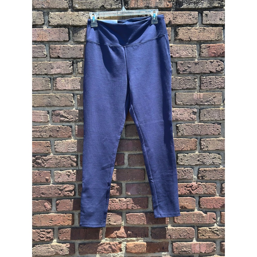 Ellen Tracy Women's M Slimming Legging Navy Blue Compression Ponte Knit Slimming
